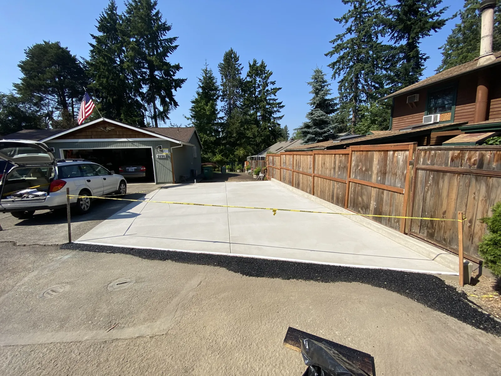 New concrete driveway