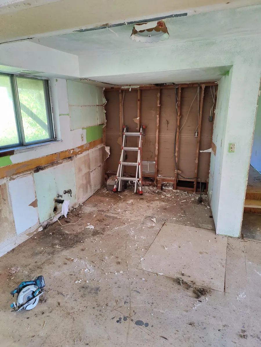 Remodel, during. Stripped to the studs